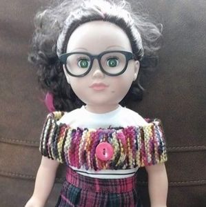 handmade off the shoulder knitted 18in doll shawl